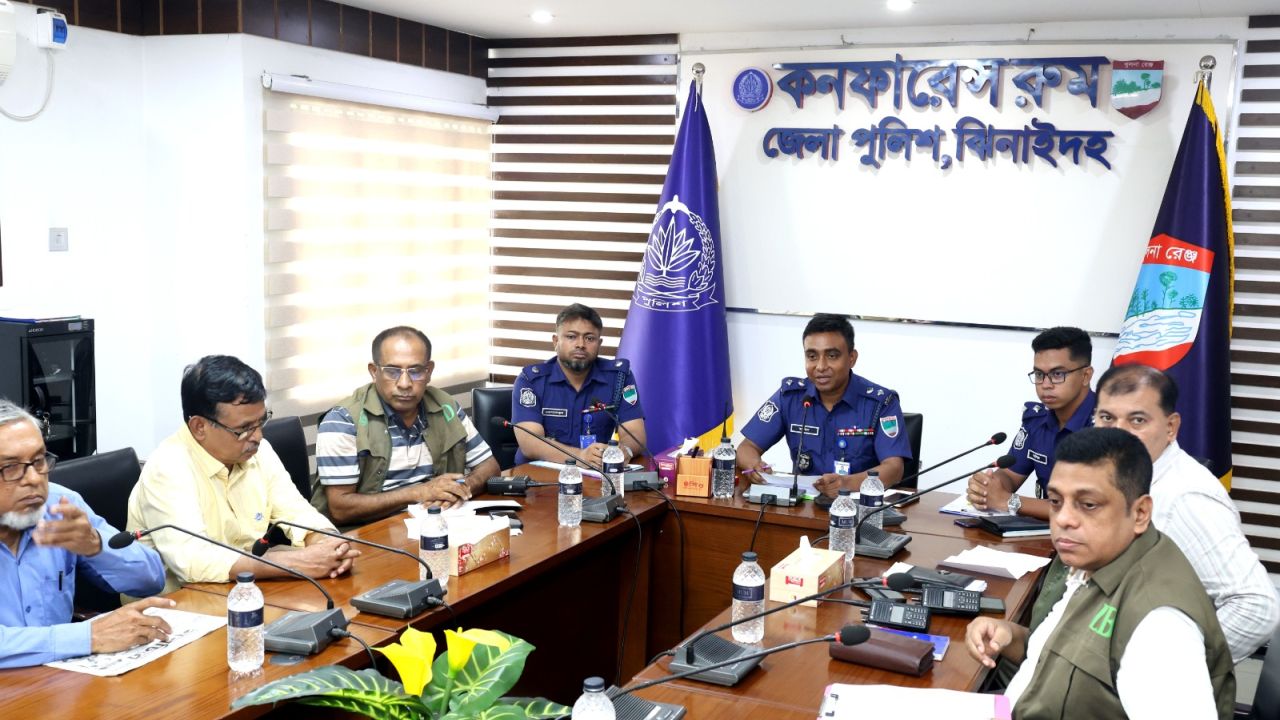 ঝিনাইদহ সাংবাদিকদের সাথে নবাগত পুলিশ সুপারের মতবিনিময় সভা